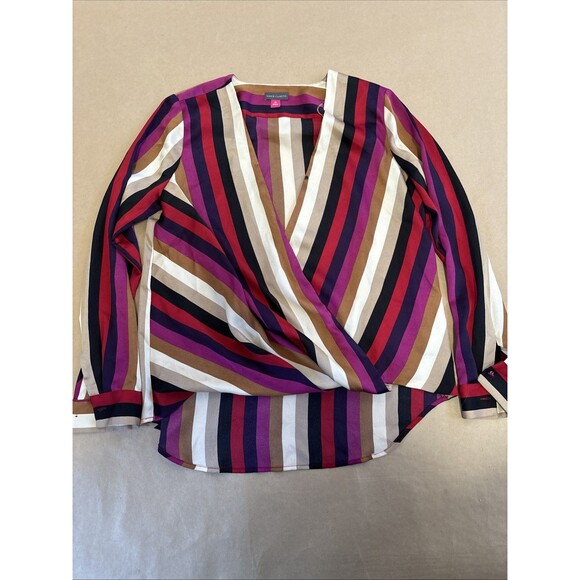 Vince Camuto Striped Blouse XS Corporatecore Classic *Missing Modesty Button - Picture 1 of 6